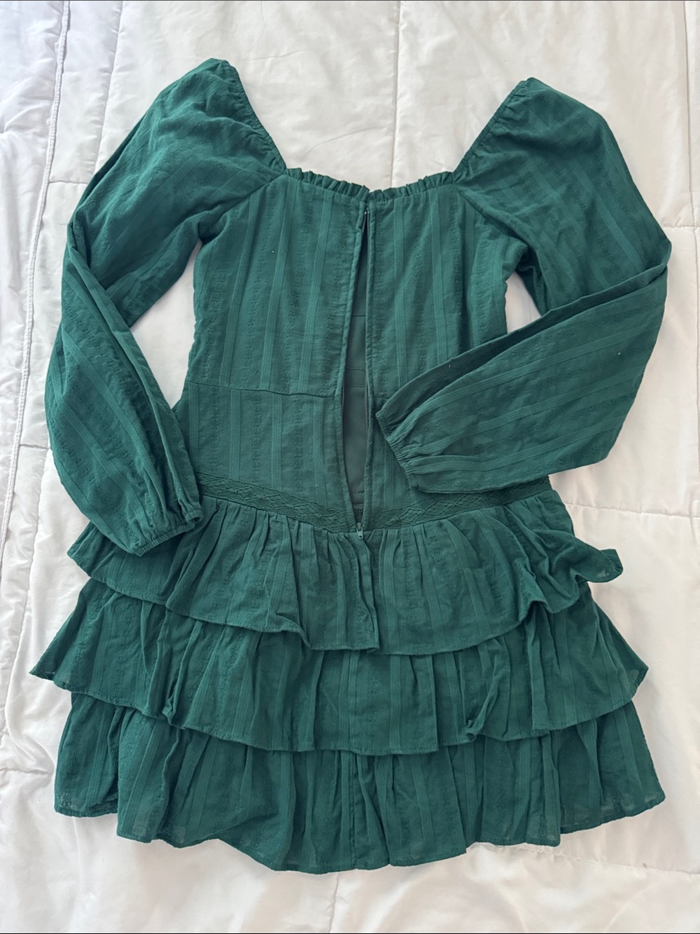 Altar'd State Deep Emerald Ruffle Dress - Picture 2 of 4